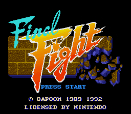 Final Fight (Europe) Title Screen